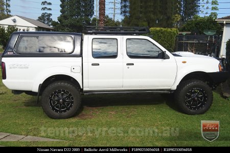 18x9.0 Ballistic Anvil Millworks on NISSAN NAVARA