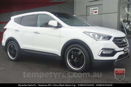 20x8.5 20x9.5 Simmons FR-1 Gloss Black on HYUNDAI SANTA FE