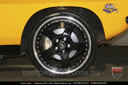 18x7.0 18x8.5 Simmons FR-1 Gloss Black on FORD CAPRI