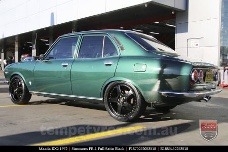 18x7.0 18x8.5 Simmons FR-1 Satin Black on MAZDA RX2