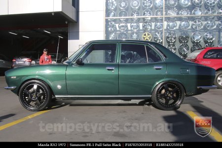 18x7.0 18x8.5 Simmons FR-1 Satin Black on MAZDA RX2