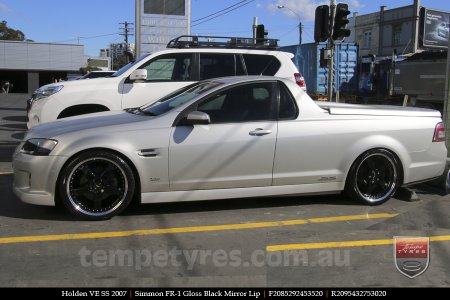 20x8.5 20x9.5 Simmons FR-1 Gloss Black on HOLDEN COMMODORE VE