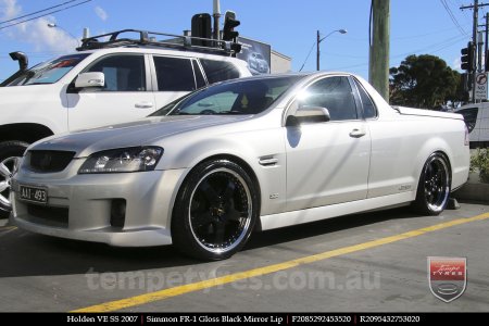 20x8.5 20x9.5 Simmons FR-1 Gloss Black on HOLDEN COMMODORE VE