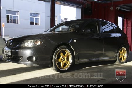 18x8.5 18x9.5 Simmons FR-1 Gold on SUBARU IMPREZA