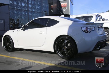 19x8.5 19x9.5 Simmons FR-1 Satin Black on TOYOTA 86