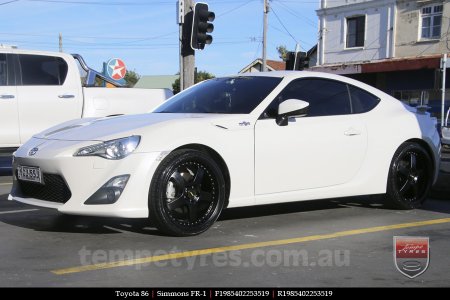 19x8.5 19x9.5 Simmons FR-1 Satin Black on TOYOTA 86