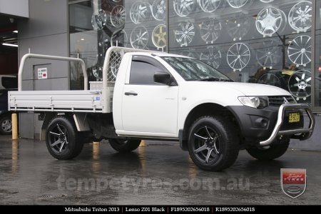 18x9.5 Lenso Z01 Black on MITSUBISHI TRITON