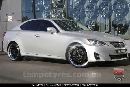 20x8.5 20x9.5 Simmons OM-1 Gloss Black on LEXUS IS