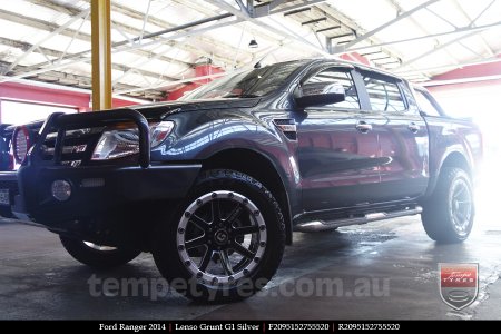 20x9.5 Lenso Grunt G1 Silver on FORD RANGER