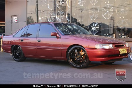 19x8.5 19x9.5 Simmons FR-1 Satin Black on HOLDEN COMMODORE VN