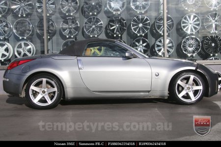 18x8.0 18x9.0 Simmons FR-C Silver on NISSAN 350Z