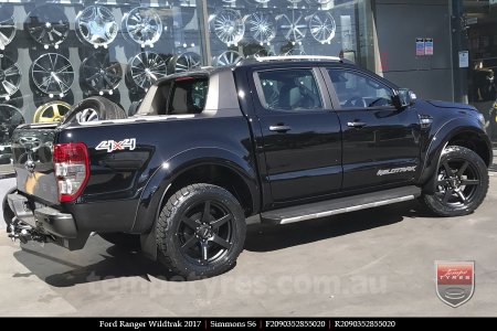 20x9.0 Simmons S6 Matte Black on FORD RANGER WILDTRAK