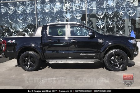 20x9.0 Simmons S6 Matte Black on FORD RANGER WILDTRAK