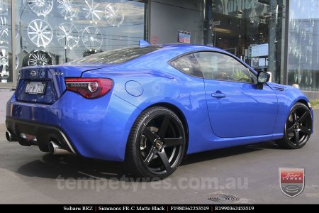 19x8.0 19x9.0 Simmons FR-C Matte Black on SUBARU BRZ