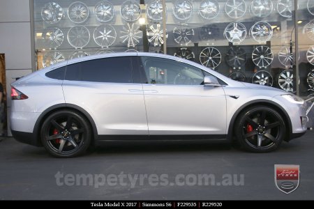 22x9.5 Simmons S6 Matte Black on TESLA MODEL X