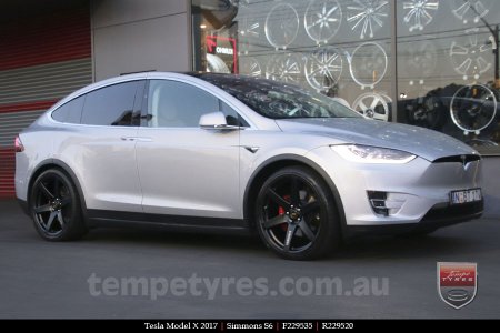 22x9.5 Simmons S6 Matte Black on TESLA MODEL X