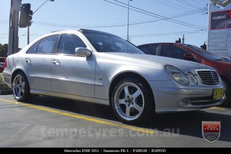 18x8.5 18x9.5 Simmons FR-1 Silver on MERCEDES E-Class