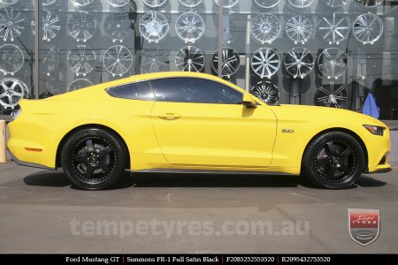 20x8.5 20x9.5 Simmons FR-1 Satin Black on FORD MUSTANG