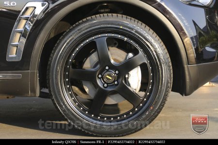 22x8.5 22x9.5 Simmons FR-1 Full Satin Black on INFINITI QX70S