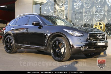 22x8.5 22x9.5 Simmons FR-1 Full Satin Black on INFINITI QX70S