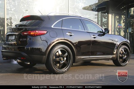 22x8.5 22x9.5 Simmons FR-1 Full Satin Black on INFINITI QX70S