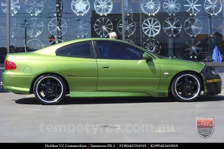 19x8.5 19x9.5 Simmons FR-1 Gloss Black on HOLDEN COMMODORE