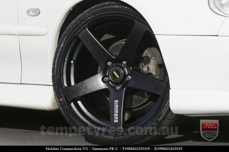 19x8.0 19x9.0 Simmons FR-C Matte Black on HOLDEN COMMODORE 