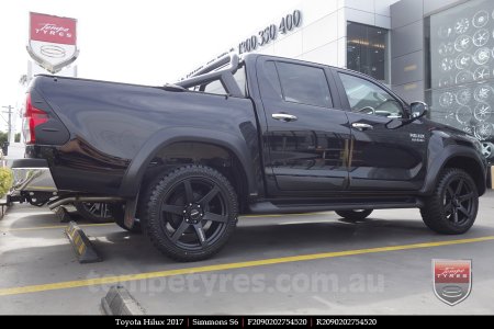 20x9.0 Simmons S6 Matte Black on TOYOTA HILUX