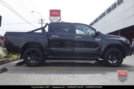 20x9.0 Simmons S6 Matte Black on TOYOTA HILUX