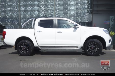 18x9.0 Ballistic Anvil Millworks on NISSAN NAVARA D40