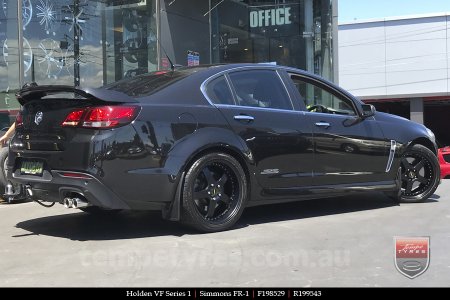 19x8.5 19x9.5 Simmons FR-1 Satin Black on HOLDEN COMMODORE VF