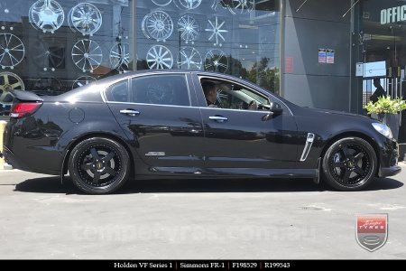 19x8.5 19x9.5 Simmons FR-1 Satin Black on HOLDEN COMMODORE VF