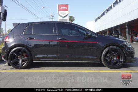 19x8.0 19x9.0 Simmons FR-C Matte Black on VW Golf GTI