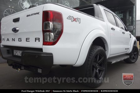 20x9.0 Simmons S6 Matte Black on FORD RANGER WILDTRAK