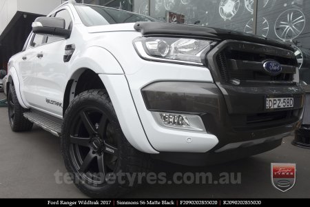 20x9.0 Simmons S6 Matte Black on FORD RANGER WILDTRAK