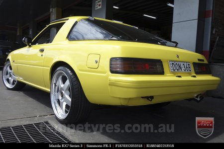 18x7.0 18x8.5 Simmons FR-1 Silver on MAZDA RX7