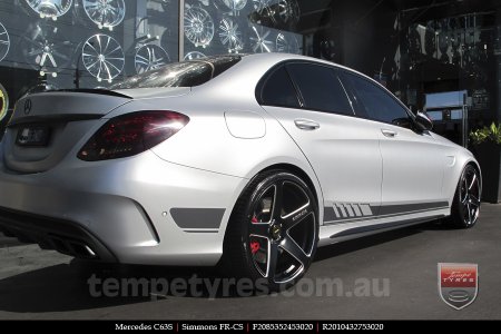 20x8.5 20x10 Simmons FR-CS Satin Black on MERCEDES C-CLass