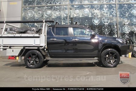 20x9.0 Simmons S6 Matte Black on TOYOTA HILUX SR5