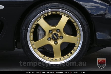 18x7.0 18x8.5 Simmons FR-1 Gold on MAZDA RX7