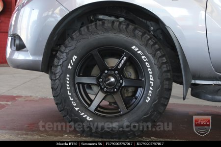 17x9.0 Simmons S6 Matte Black on MAZDA BT50