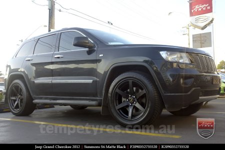 20x9.0 Simmons S6 Matte Black on JEEP GRAND CHEROKEE