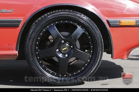 18x7.0 18x8.5 Simmons FR-1 Satin Black on MAZDA RX7