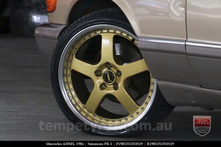 19x8.5 19x9.5 Simmons FR-1 Gold on MERCEDES 420SEL