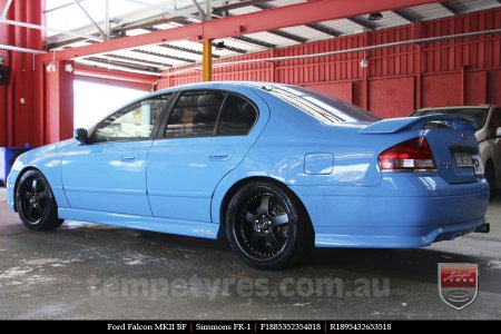 18x8.5 18x9.5 Simmons FR-1 Satin Black on FORD FALCON