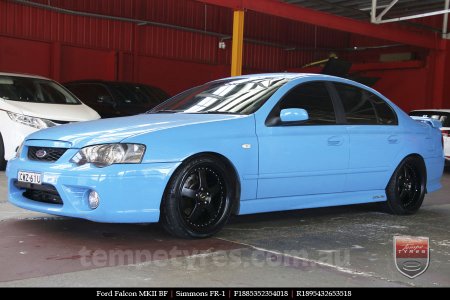 18x8.5 18x9.5 Simmons FR-1 Satin Black on FORD FALCON