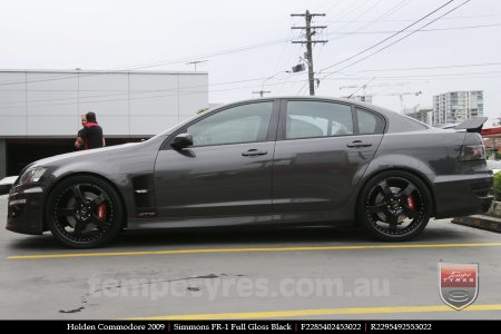 22x8.5 22x9.5 Simmons FR-1 Full Gloss Black on HOLDEN COMMODORE 