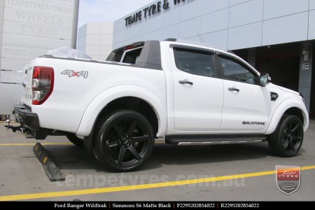 22x9.5 Simmons S6 Matte Black on FORD RANGER WILDTRAK