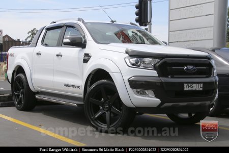 22x9.5 Simmons S6 Matte Black on FORD RANGER WILDTRAK