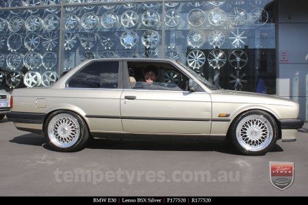 17x7.5 Lenso BSX Silver on BMW E30