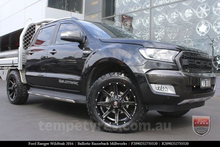 20x9.0 Ballistic Razorback Millworks on FORD RANGER WILDTRAK